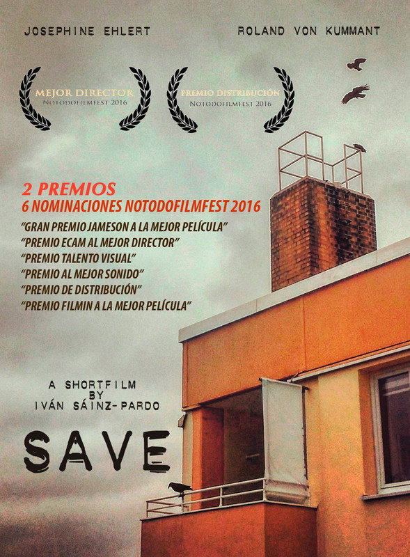 Poster for SAVE, a 2016 Thriller short film, directed by Iván Sáinz-Pardo, on The Short Film Show