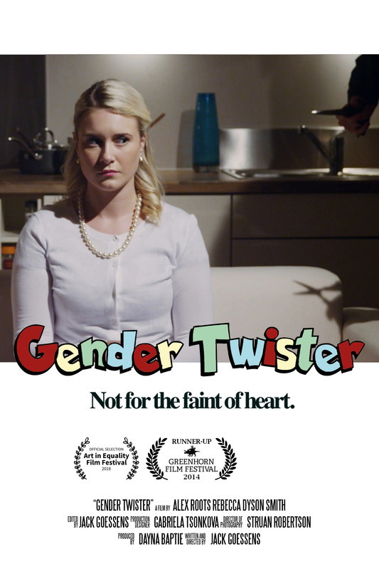 Poster for Gender Twister, a 2014 Satire short film, directed by Jack Goessens, on The Short Film Show