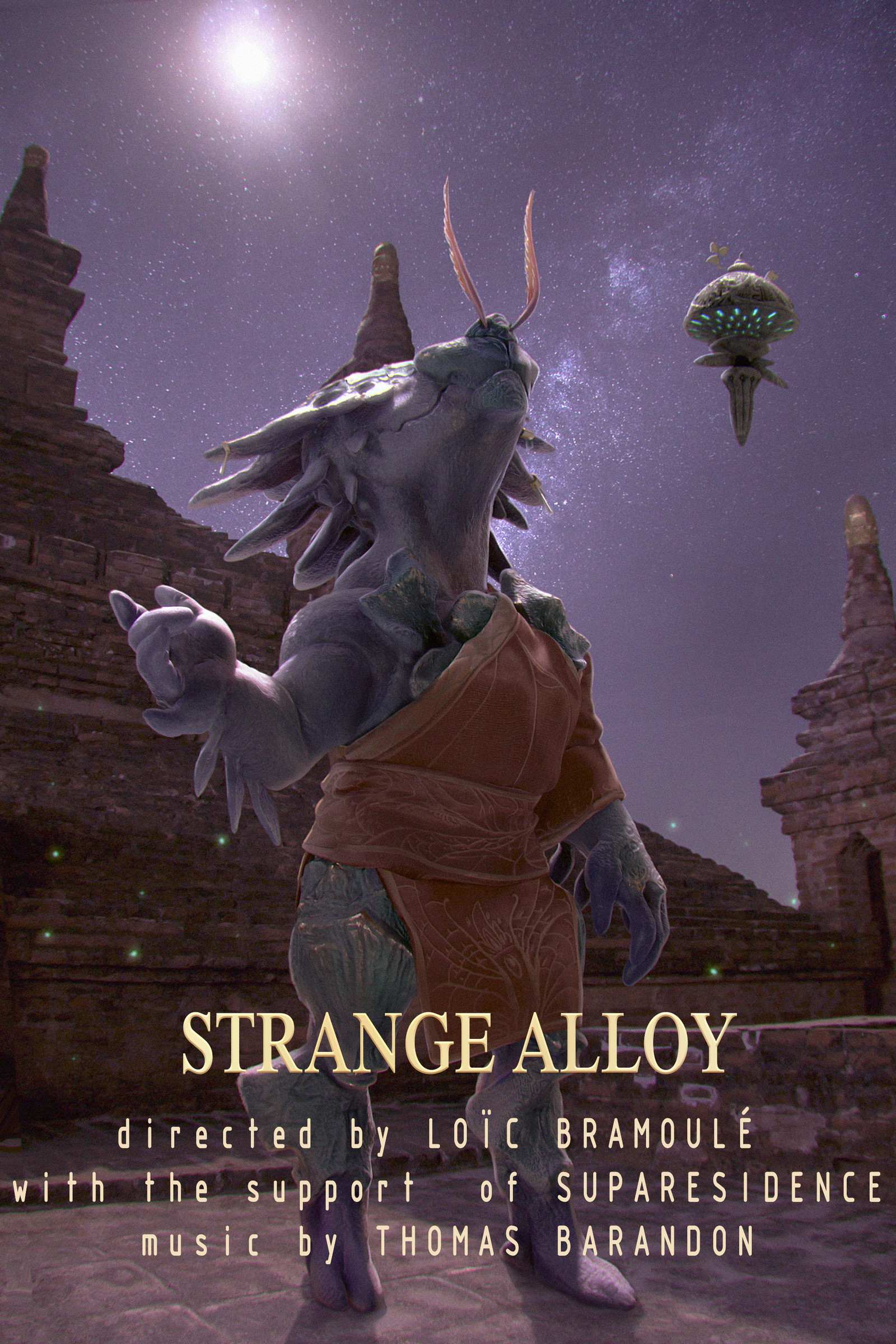 Poster for strange alloy, a 2025 Animation short film, directed by loïc bramoullé, on The Short Film Show
