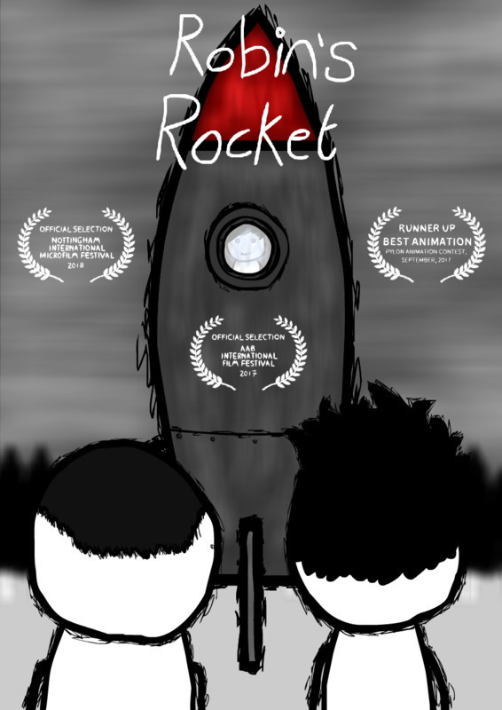 Poster for Robin's Rocket, a 2017 Comedy short film, directed by Jonny Knowles, on The Short Film Show