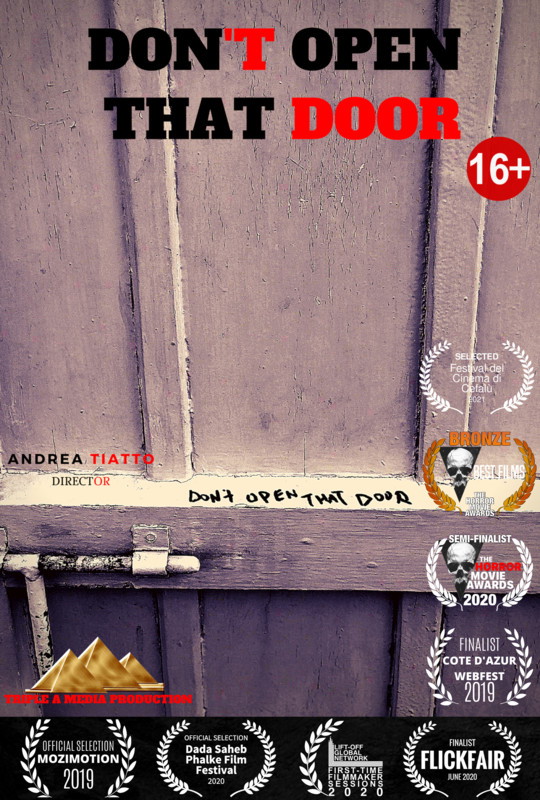 Poster for Don't Open That Door, a 2018 Sci-Fi short film, directed by Andrea Tiatto, on The Short Film Show