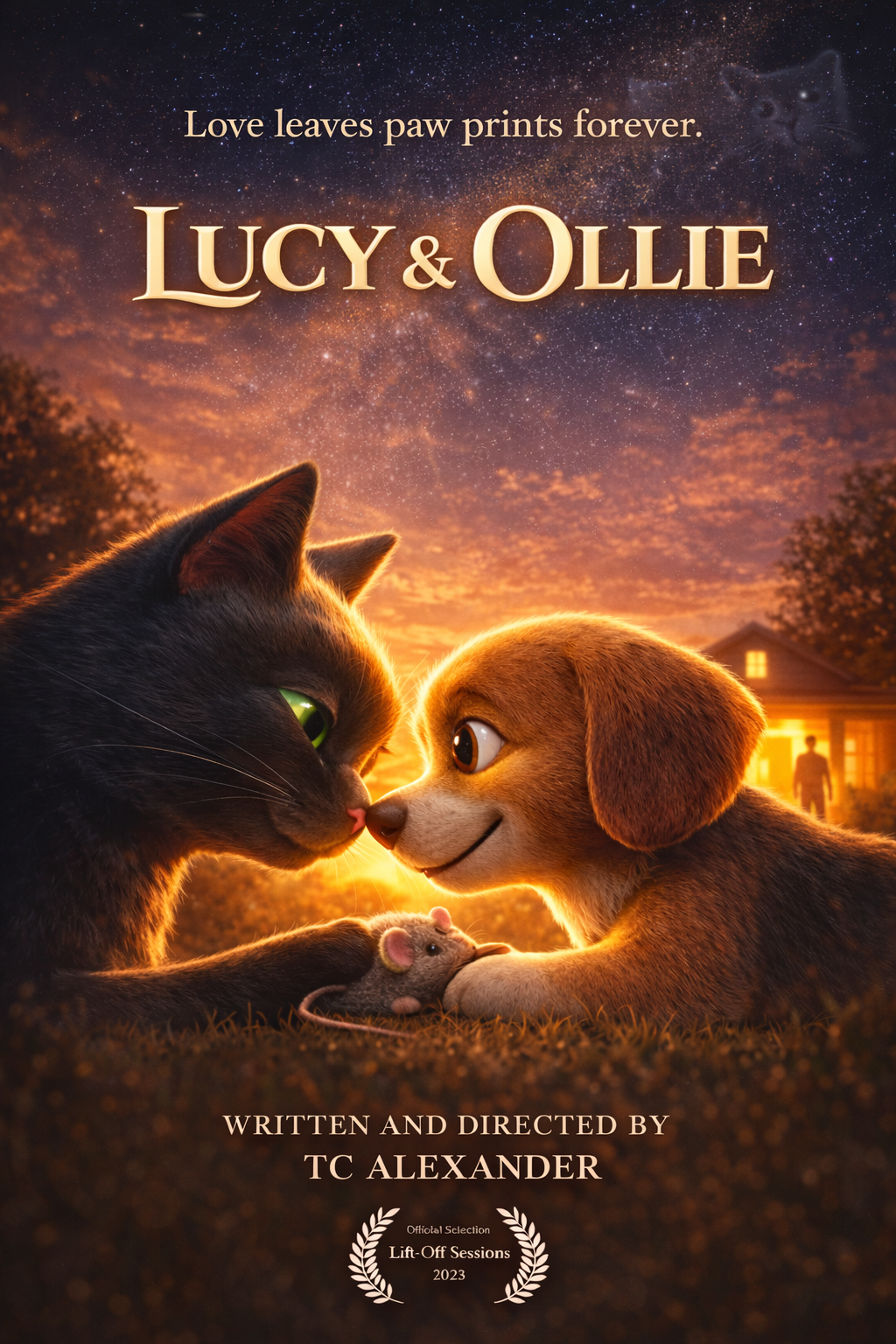Poster for Lucy and Ollie, a 2025 Animation short film, directed by TC Alexander, on The Short Film Show