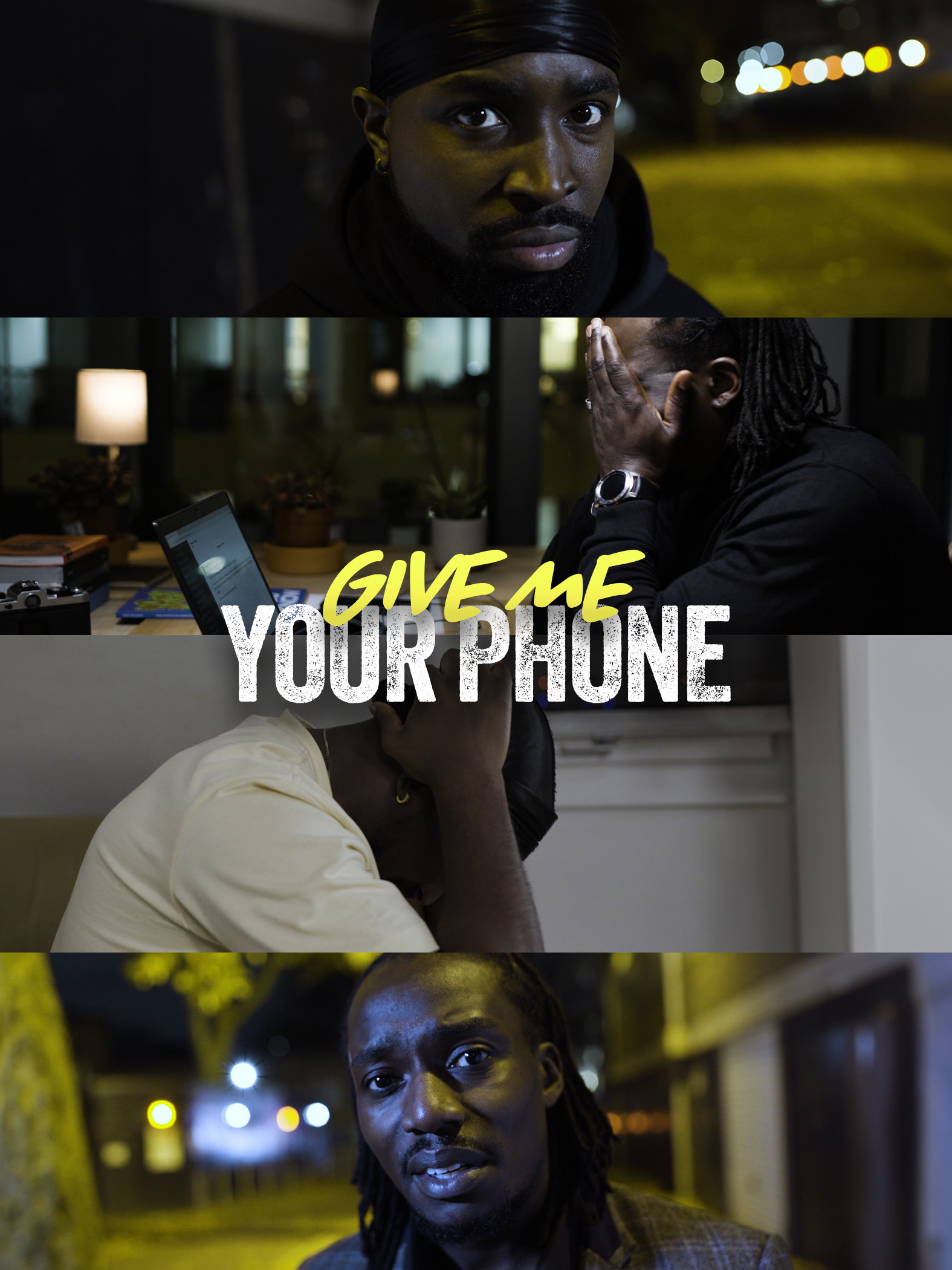 Poster for Give Me Your Phone, a 2024 Thriller short film, directed by Itunu Olowo, on The Short Film Show