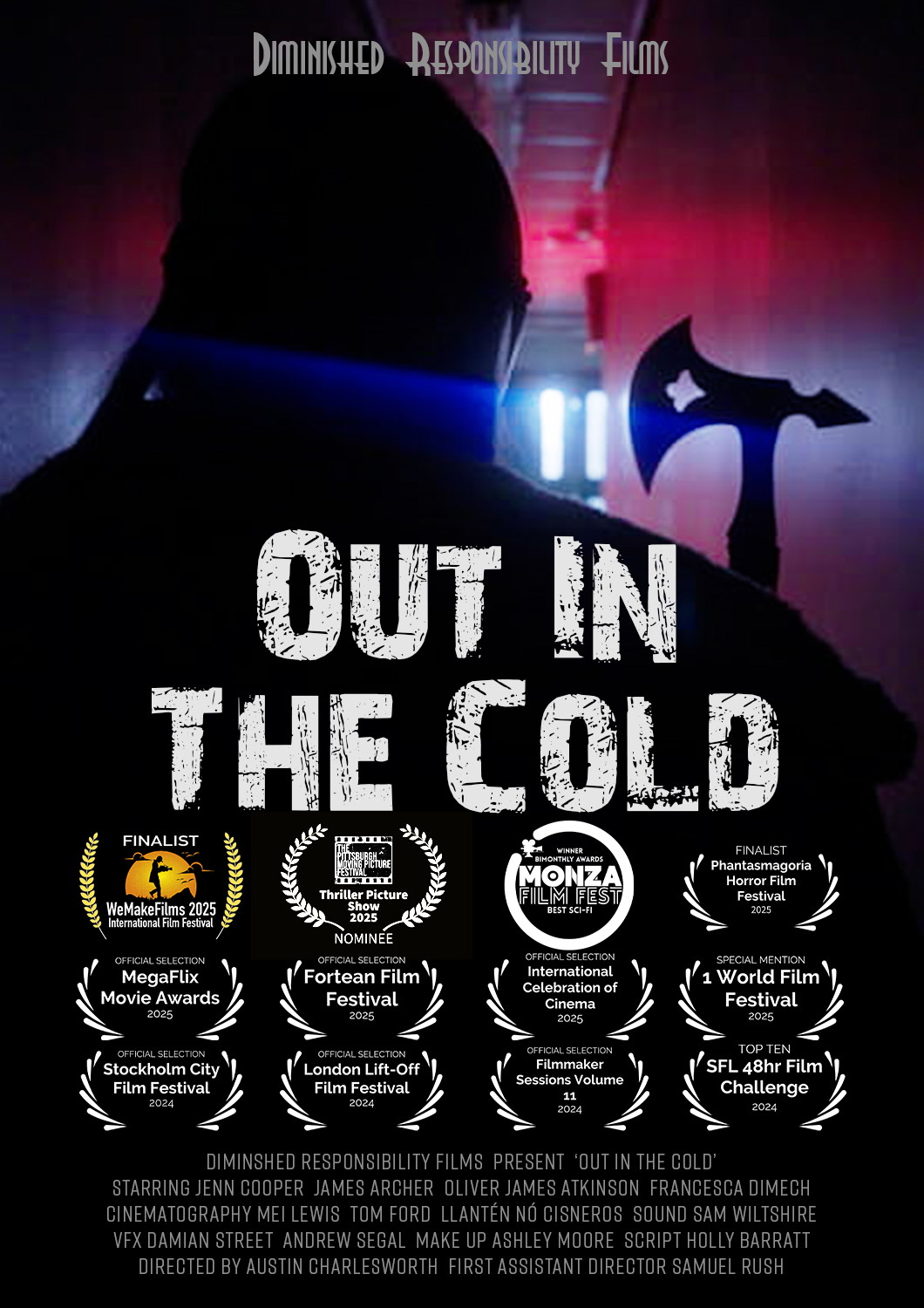 Poster for Out In The Cold, a 2024 Thriller short film, directed by Austin Charlesworth, on The Short Film Show