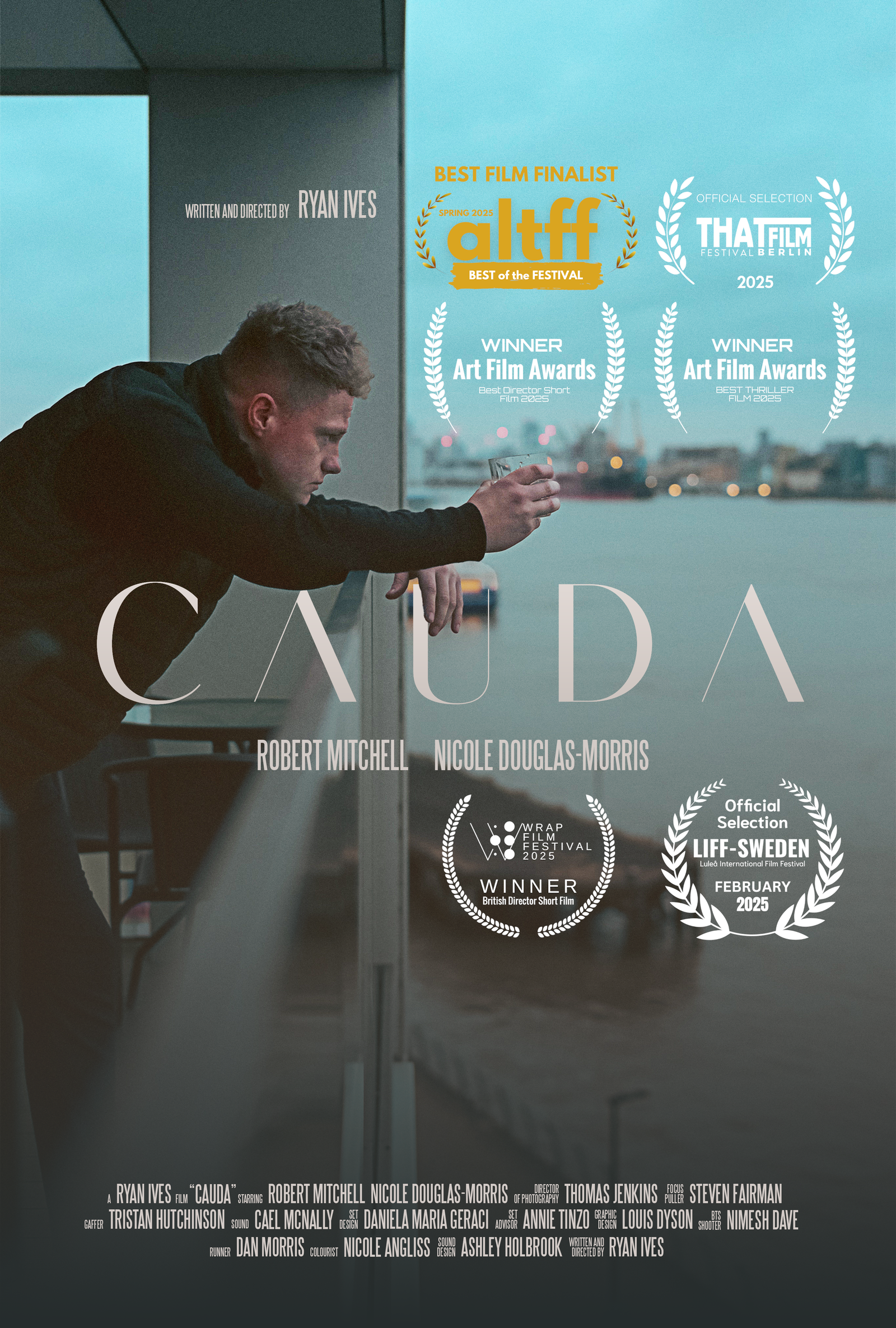 Poster for CAUDA, a 2025 Sci-Fi short film, directed by Ryan Ives, on The Short Film Show