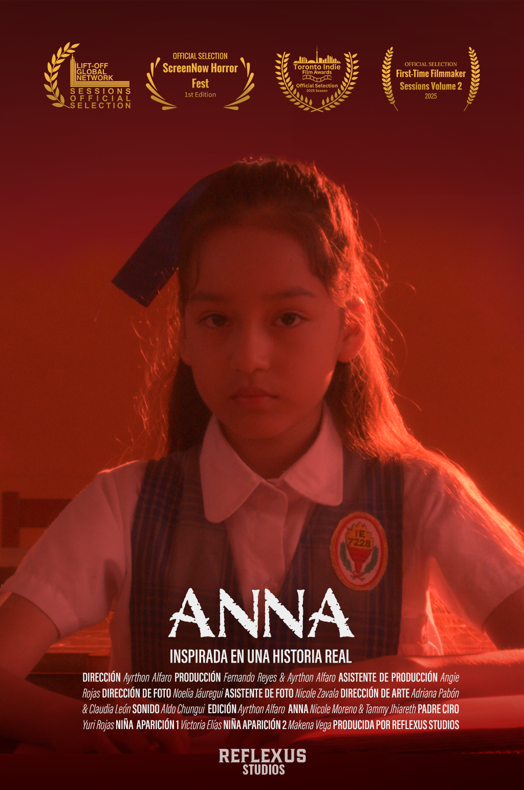 Poster for ANNA , a 2025 Horror short film, directed by Ayrthon Alfaro, on The Short Film Show