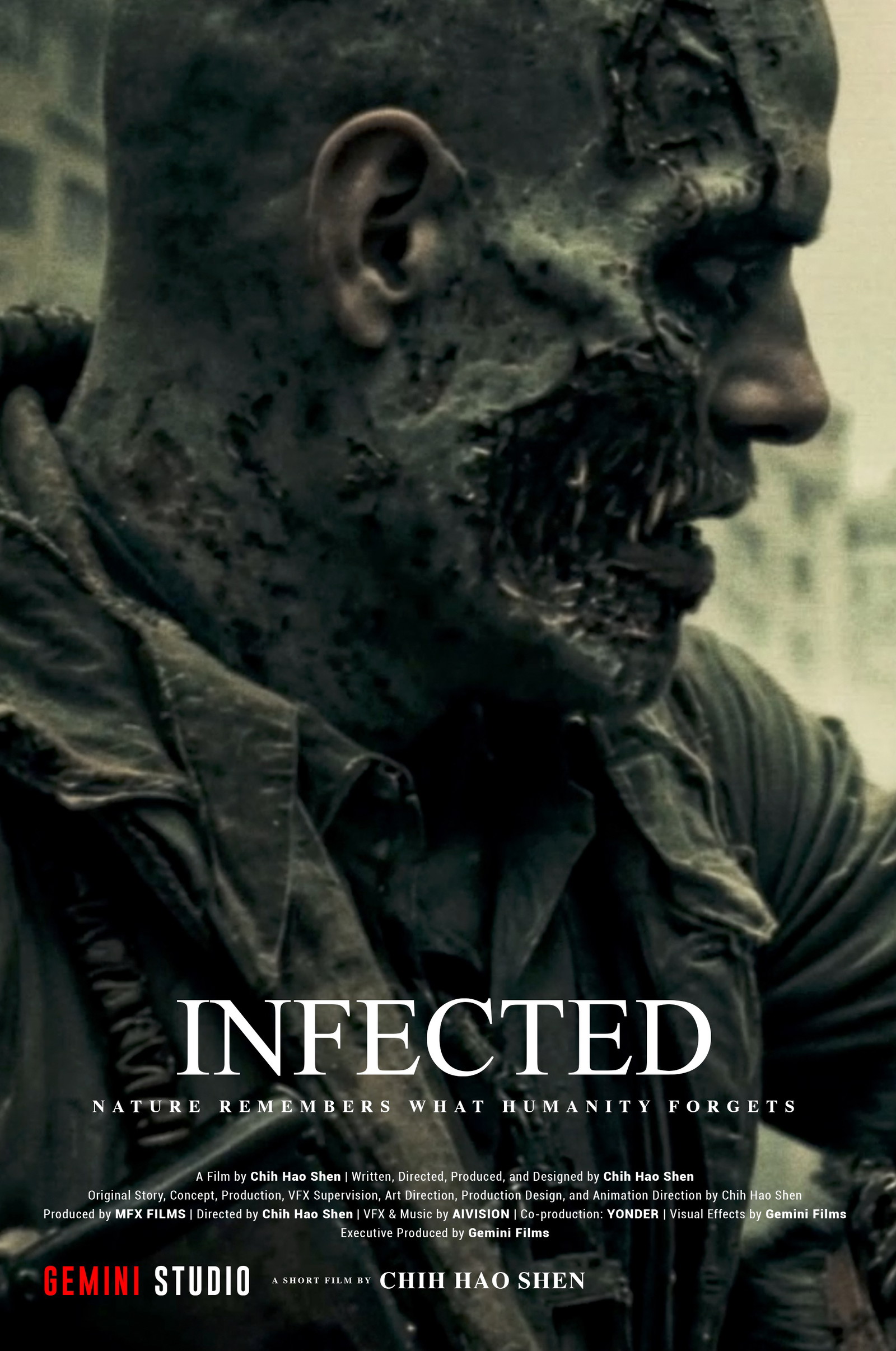 Poster for INFECTED, a 2026 Drama short film, directed by CHIH HAO SHEN, on The Short Film Show