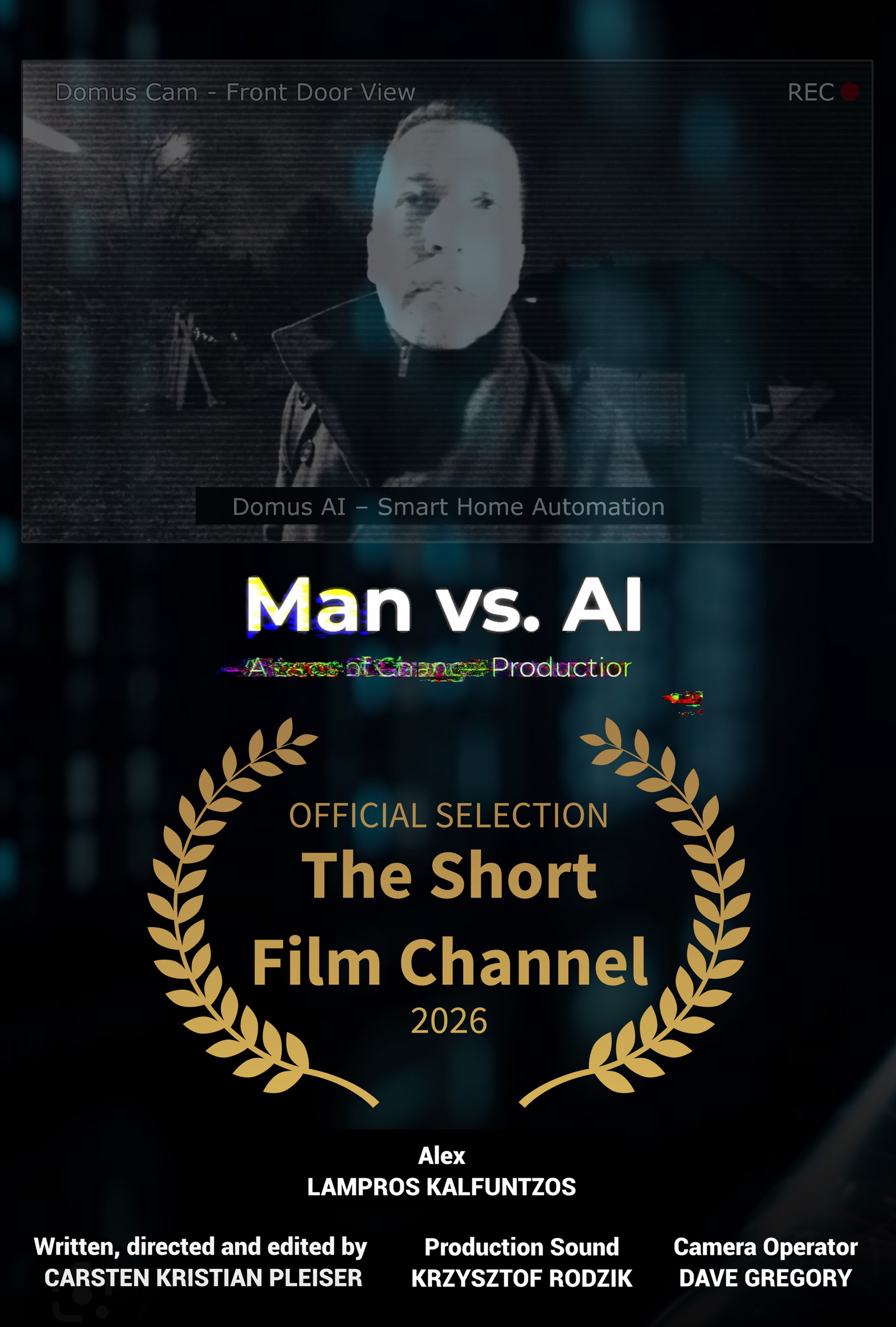 Poster for Man vs AI, a 2024 Comedy short film, directed by Carsten Kristian Pleiser, on The Short Film Show