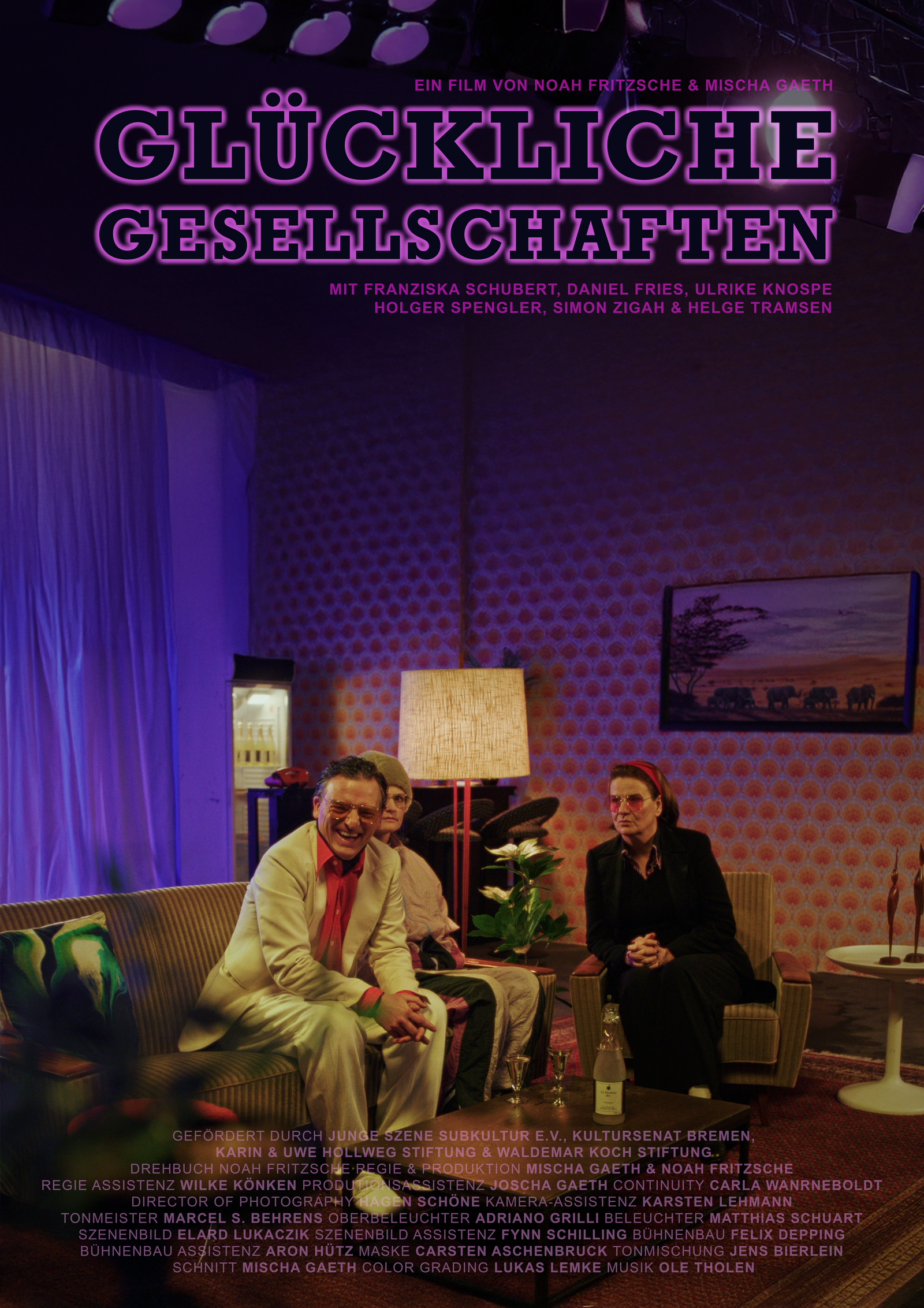 Poster for Glückliche Gesellschaften, a 2024 Satire short film, directed by Noah Fritzsche, on The Short Film Show