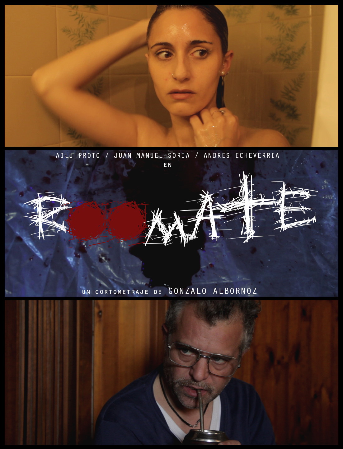 Poster for Roomate, a 2022 Thriller short film, directed by GONZALO ALBORNOZ, on The Short Film Show