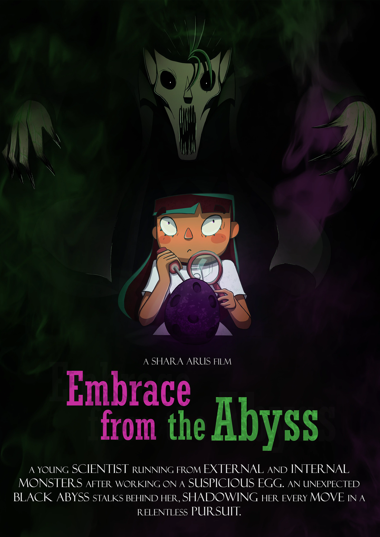 Poster for Embrace from the Abyss, a 2024 Horror short film, directed by Shara Arus, on The Short Film Show