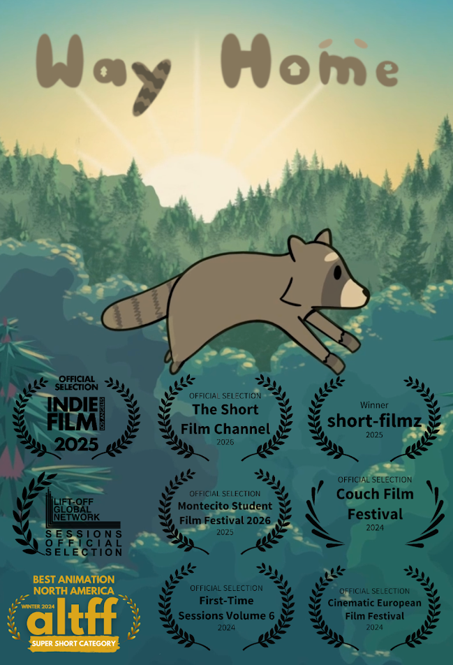 Poster for Way Home, a 2024 Animation short film, directed by Cai Verderese, on The Short Film Show