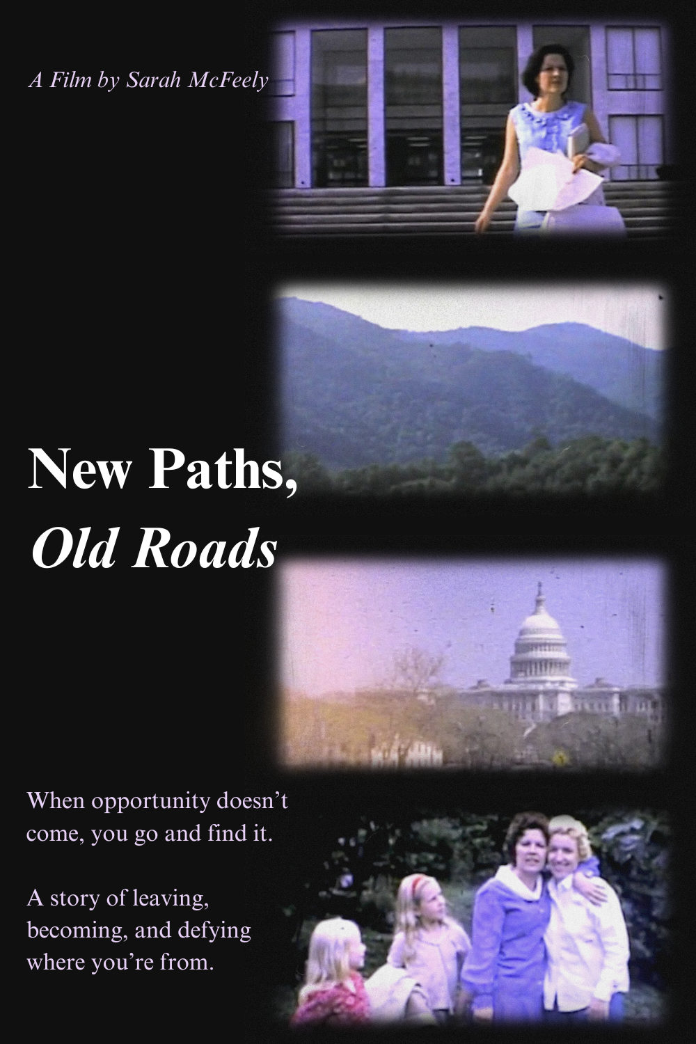 Poster for New Paths, Old Roads, a 2023 Documentary short film, directed by Sarah McFeely, on The Short Film Show