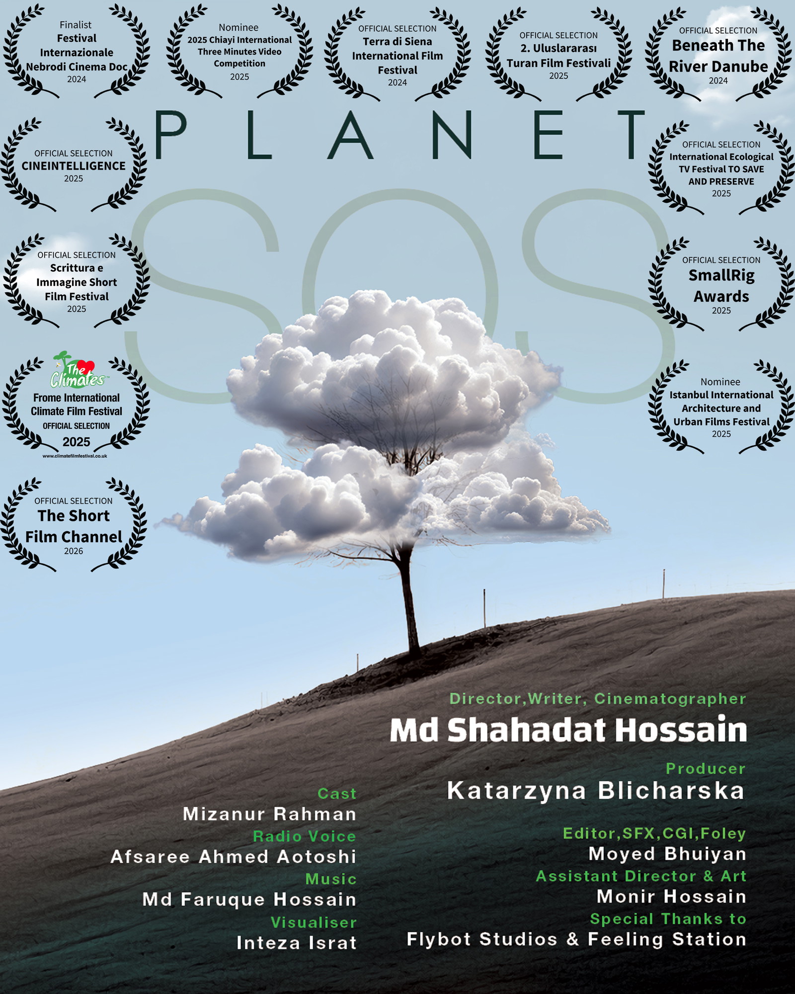 Poster for Planet SOS, a 2024 Drama short film, directed by Md Shahadat Hossain, on The Short Film Show