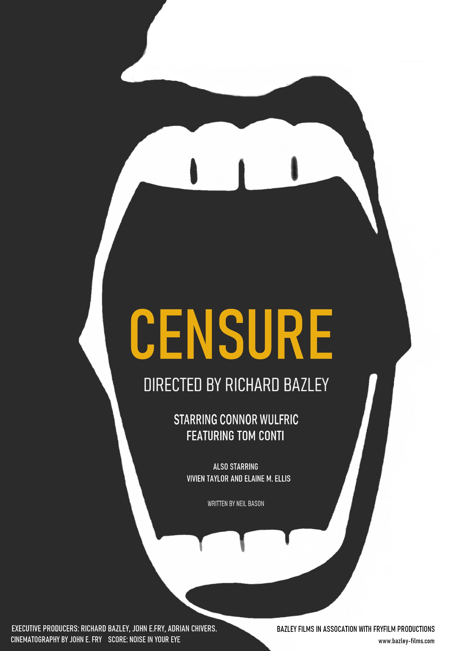 Poster for Censure, a 2022 Psychological short film, directed by Richard Bazley, on The Short Film Show