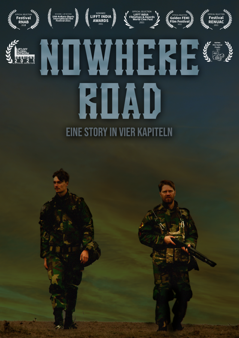 Poster for Nowhere Road, a 2021 Drama short film, directed by Christian Skibinski, on The Short Film Show