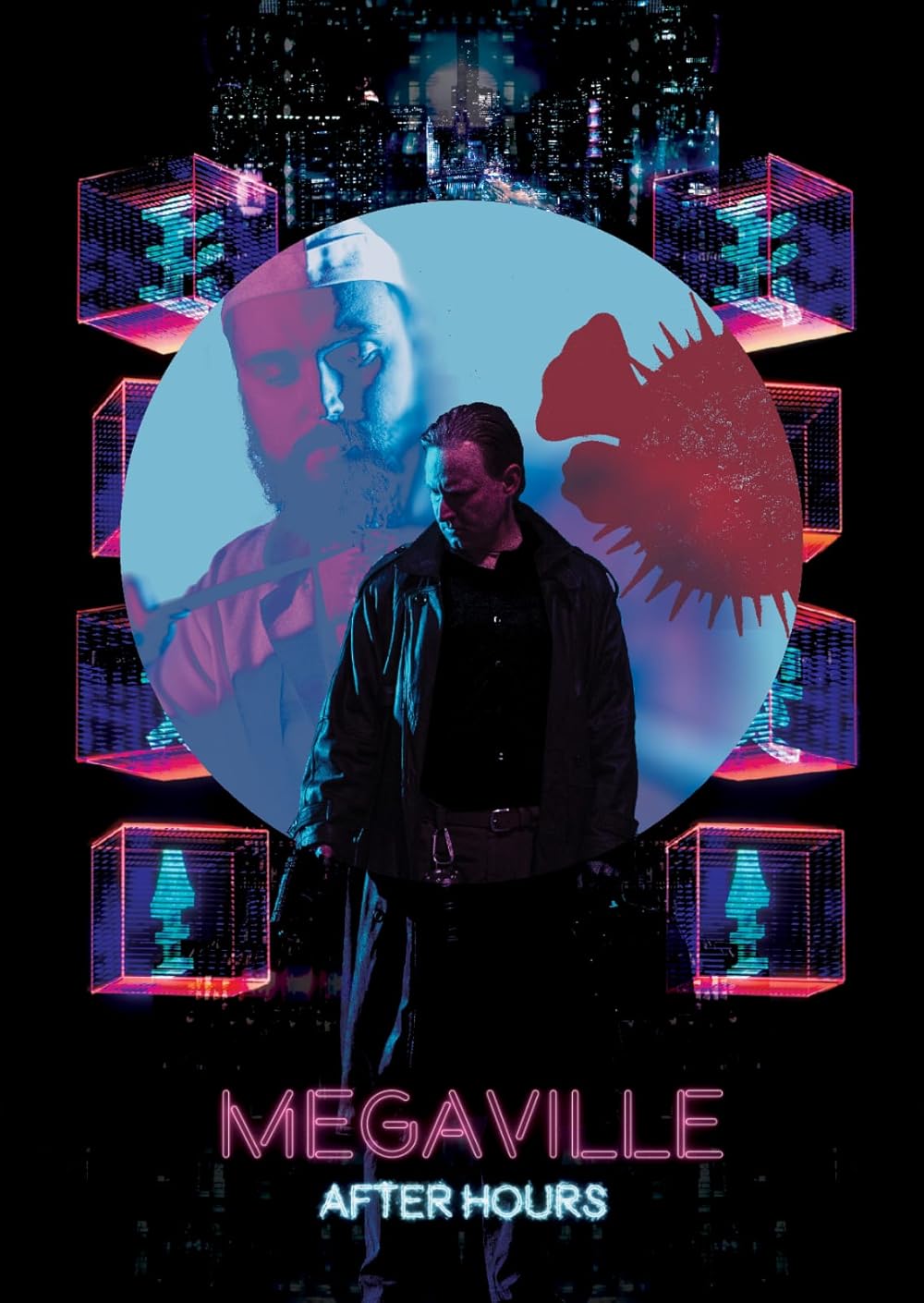 Poster for Megaville - After Hours, a 2022 Sci-Fi short film, directed by Tim Cürlis, on The Short Film Show