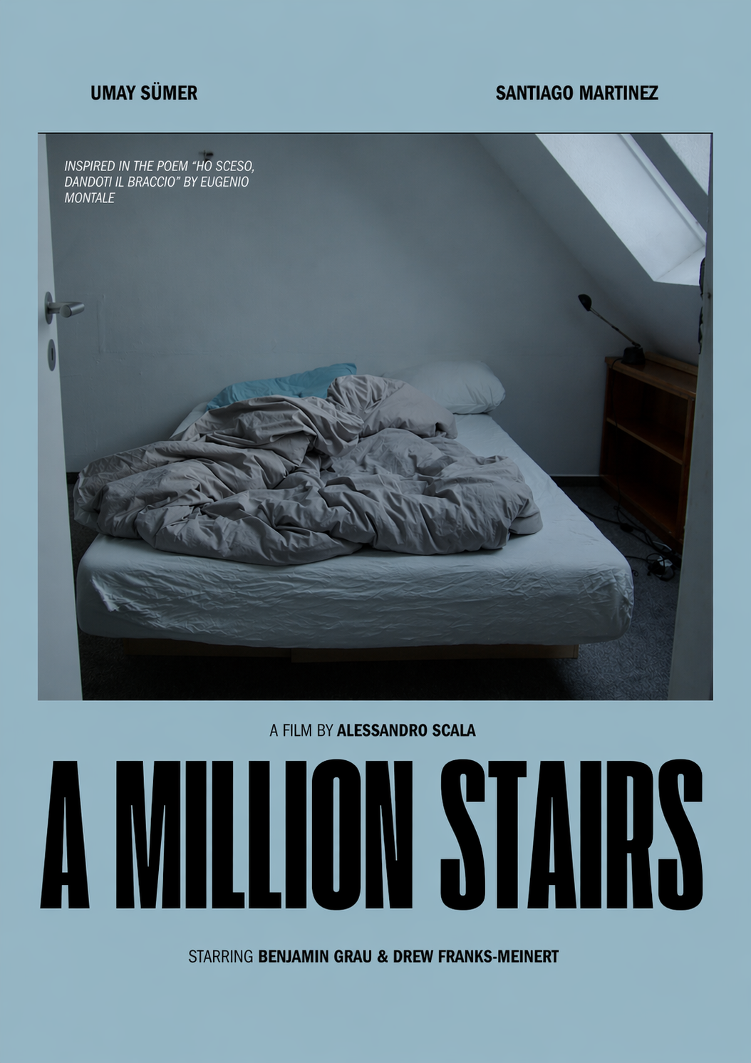 Poster for A Million Stairs, a 2025 Drama short film, directed by Alessandro Scala, on The Short Film Show