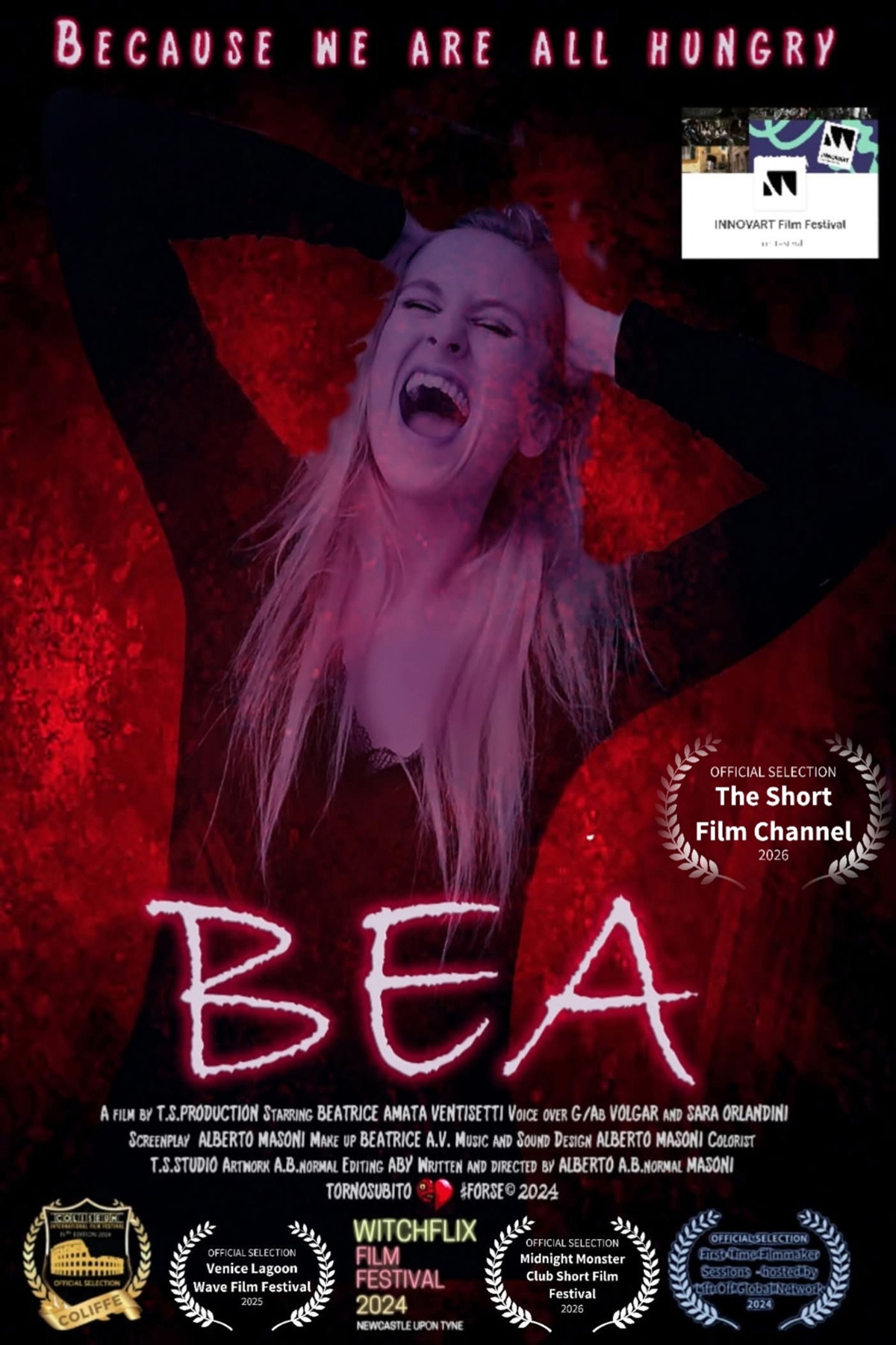 Poster for Bea, a 2024 Thriller short film, directed by Alberto A.B.normal Masoni, on The Short Film Show