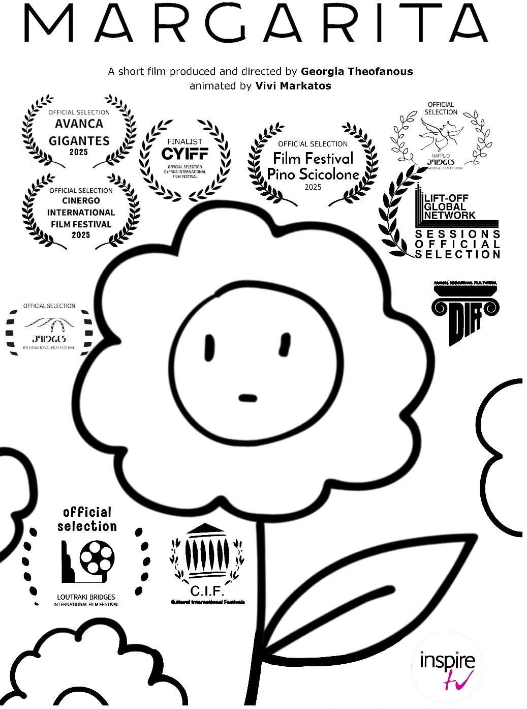 Poster for Margarita, a 2025 Animation short film, directed by Georgia Georgia, on The Short Film Show