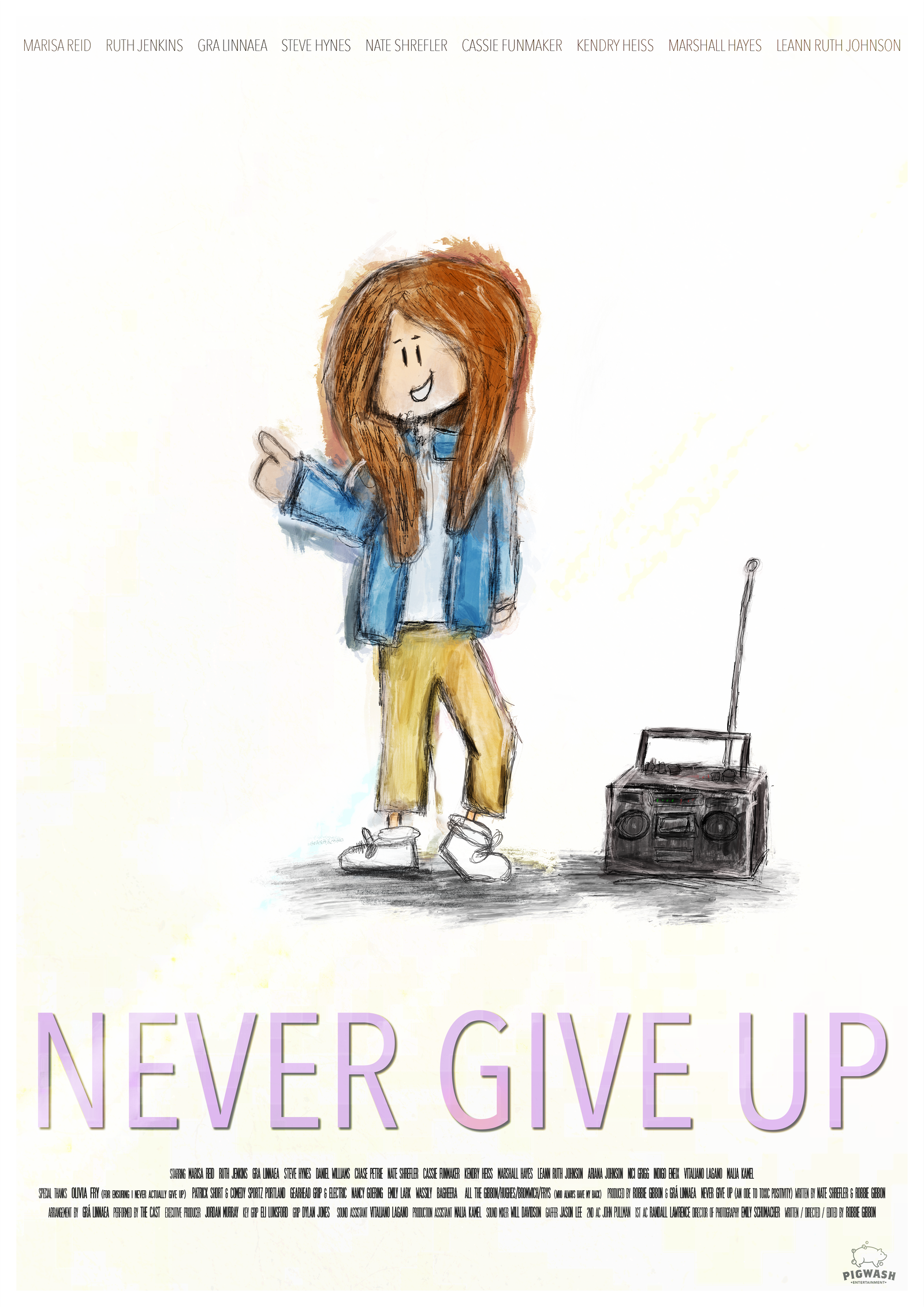 Poster for Never Give Up, a 2025 Coming-Of-Age short film, directed by Robbie Gibbon, on The Short Film Show