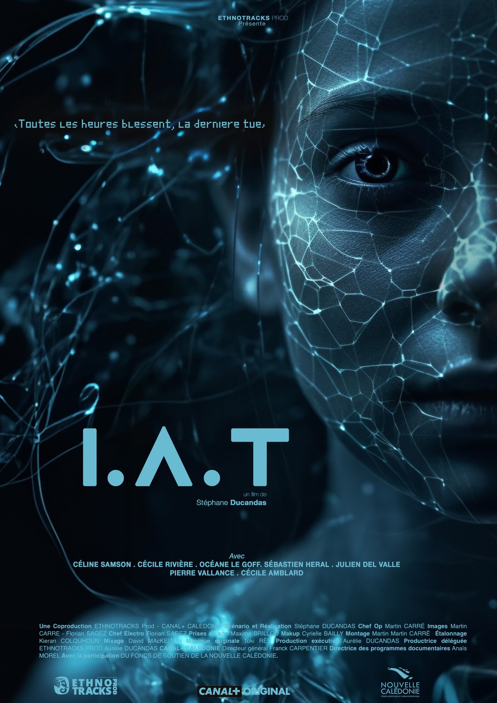 Poster for I.A.T, a 2025 Noir short film, directed by STEPHANE DUCANDAS, on The Short Film Show