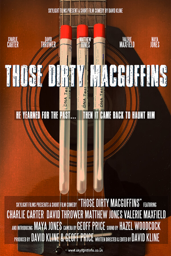 Poster for Those Dirty MacGuffins, a 2025 Comedy short film, directed by David Kline, on The Short Film Show