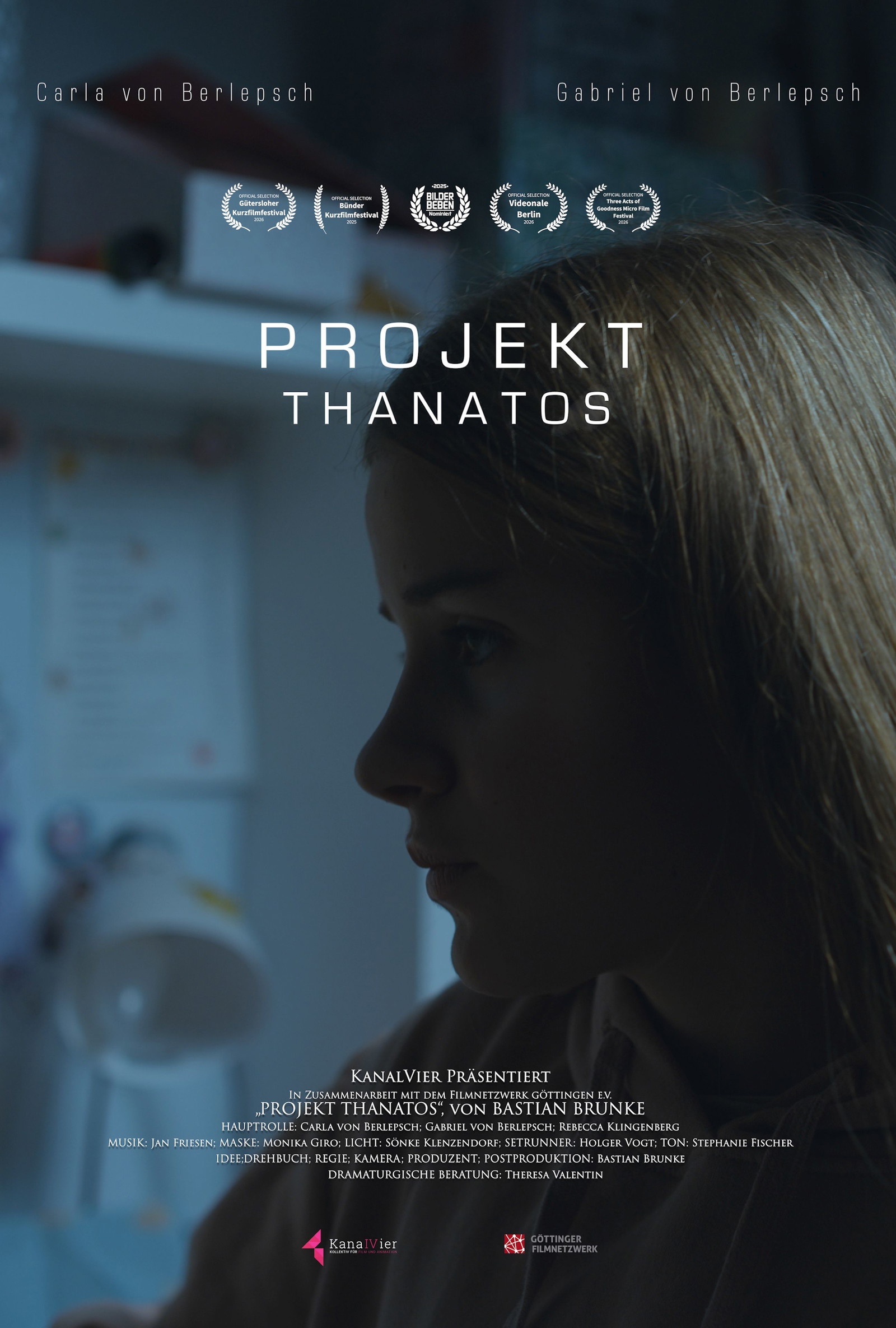 Poster for Project Thanatos, a 2025 Sci-Fi short film, directed by Bastian Brunke, on The Short Film Show