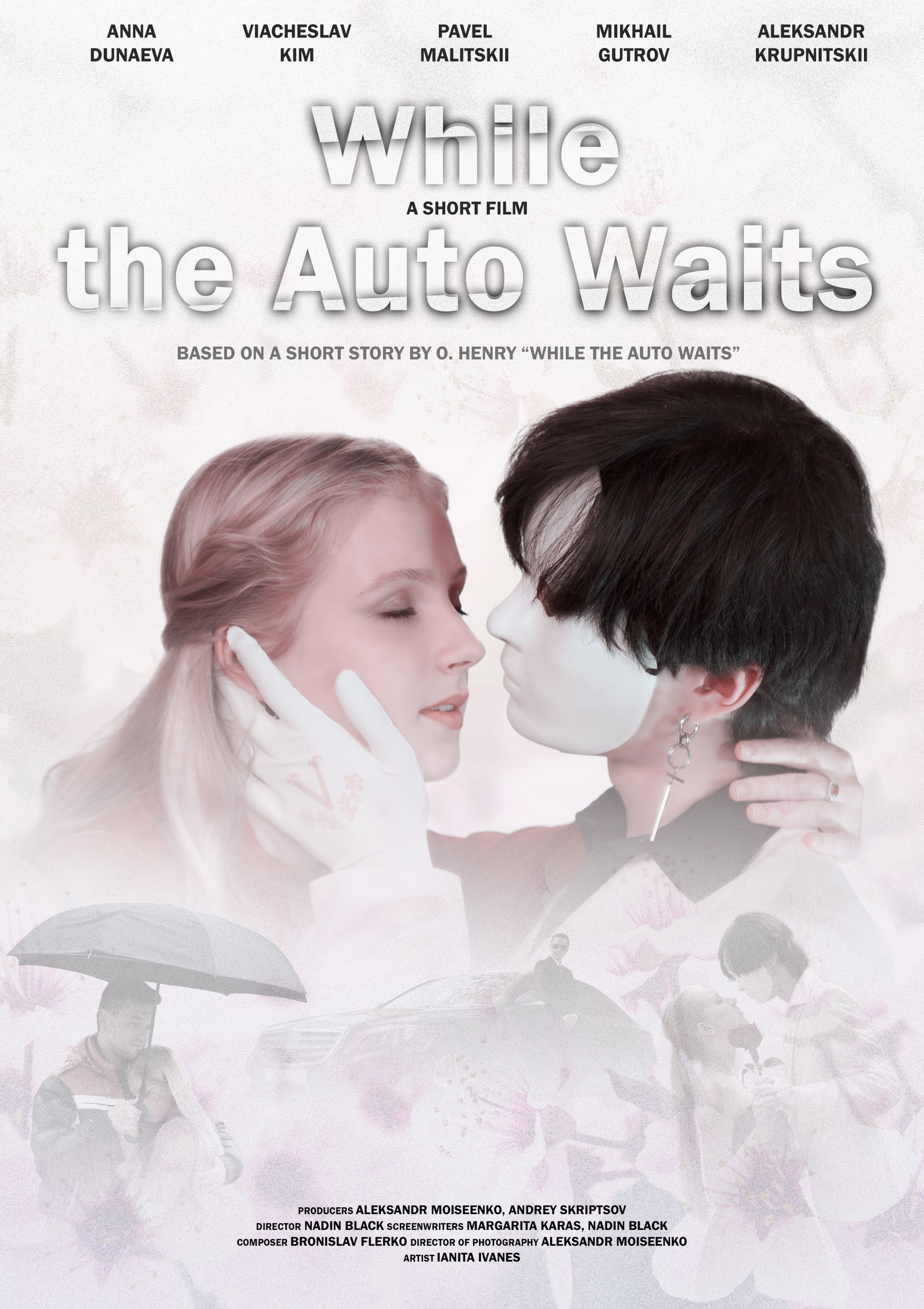 Poster for While the Auto Waits, a 2024 Comedy short film, directed by Nadezhda (Nadin) Chernaya (Black), on The Short Film Show